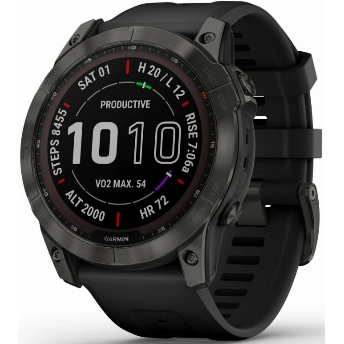 Умные часы Garmin Fenix 7X, Sapphire Solar Carbon Gray 0100254111