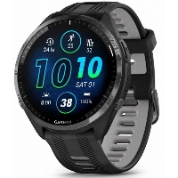 Умные часы Garmin Forerunner 965 Carbon Gray DLC Titanium Bezel with Black Case and Black/Powder Gray Silicone Band 0100280910, Black