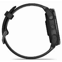 Умные часы Garmin Forerunner 965 Carbon Gray DLC Titanium Bezel with Black Case and Black/Powder Gray Silicone Band 0100280910, Black