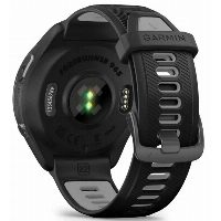 Умные часы Garmin Forerunner 965 Carbon Gray DLC Titanium Bezel with Black Case and Black/Powder Gray Silicone Band 0100280910, Black