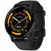 Умные часы Garmin VENU 3S, Slate stainless Silicone Band, 0100278401, Black/Gray