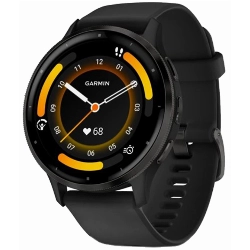  Умные часы Garmin VENU 3S, Slate stainless Silicone Band, 0100278401, Black/Gray