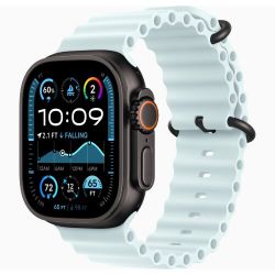 Apple Watch Ultra 2 49mm Black Titanium Case Ocean Band, Ice Blue, голубой