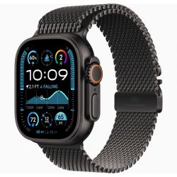 Apple Watch Ultra 2 49mm Titanium Case Milanese Loop, размер L, Black/Black