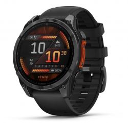 Умные часы Garmin Fenix 8 Amoled Slate, 47 мм, Gray with Black Silicone