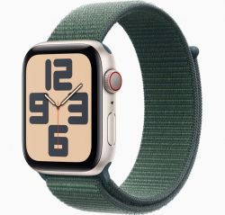 Apple Watch SE 2023 40 mm Aluminum Case with Green Sport Loop, Starlight, сияющая звезда