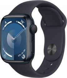 Apple Watch Series 9 41mm Aluminum Case with Sport Band, , размер S/M, Midnight, тёмная ночь