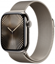 Apple Watch Series 10 46 мм, M/L 140-245 мм, Titanium Case Cellular, Milanese Loop, Natural