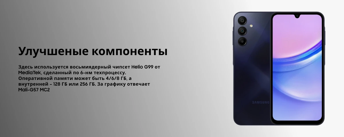 Смартфон Samsung Galaxy A15 8/256 Гб, Blue, синий